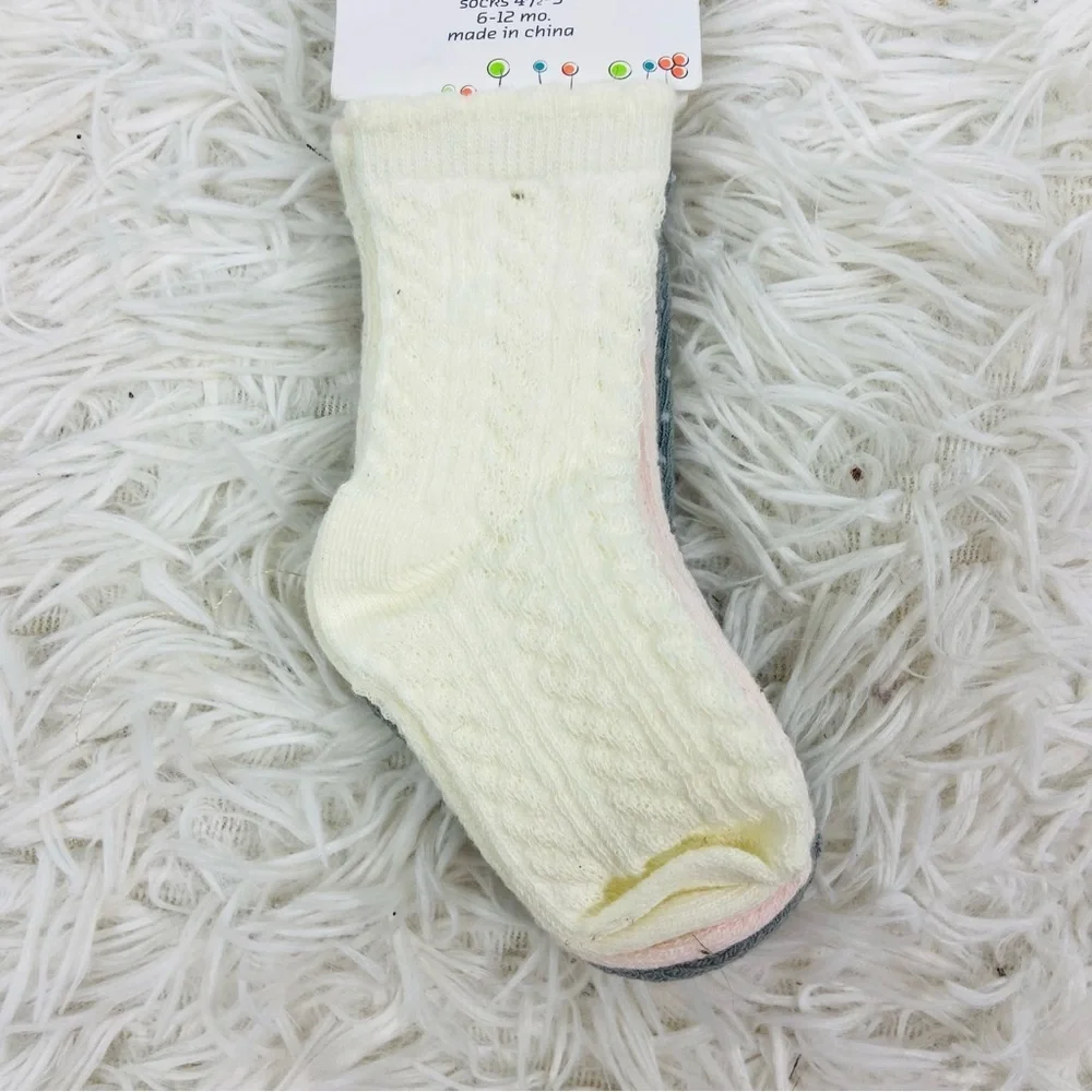 NWT STARTING OUT 3 pairs of knit polkadot girls socks size 6-12 months